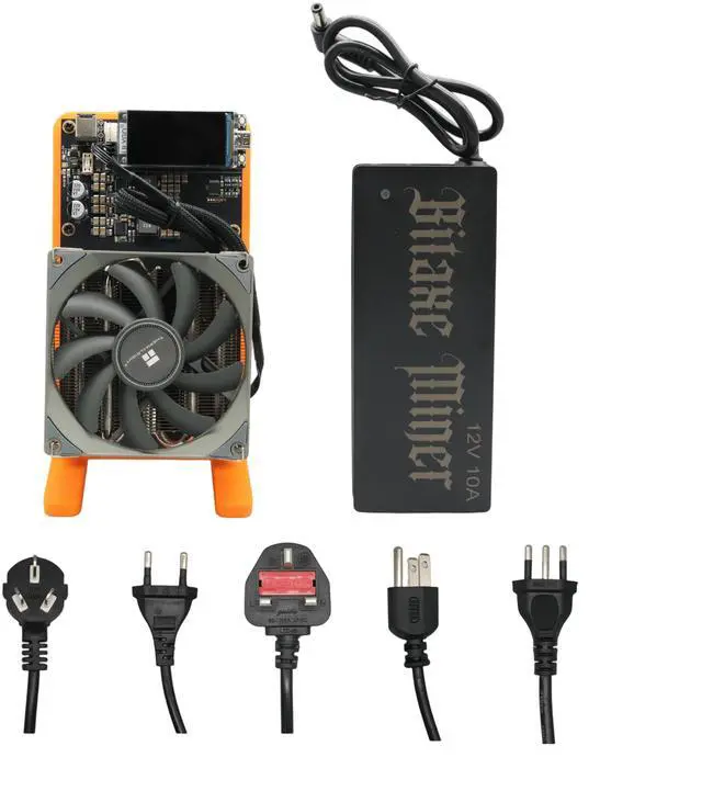 Alt view image 2 of 7 - NerdMiner NerdQaxe++ Bitcoin BTC Miner  4.8TH/s ±5%, 75W, Open-Source Solo Lottery Miner with WiFi & USB-C  Quiet Home Desktop Mining Rig Orange Bracket