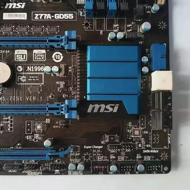 Alt view image 7 of 8 - MSI Z77A-GD55 original desktop motherboard  LGA 1155 DDR3 32GB  HDMI  USB3.0 SATA3 Z77 motherboard