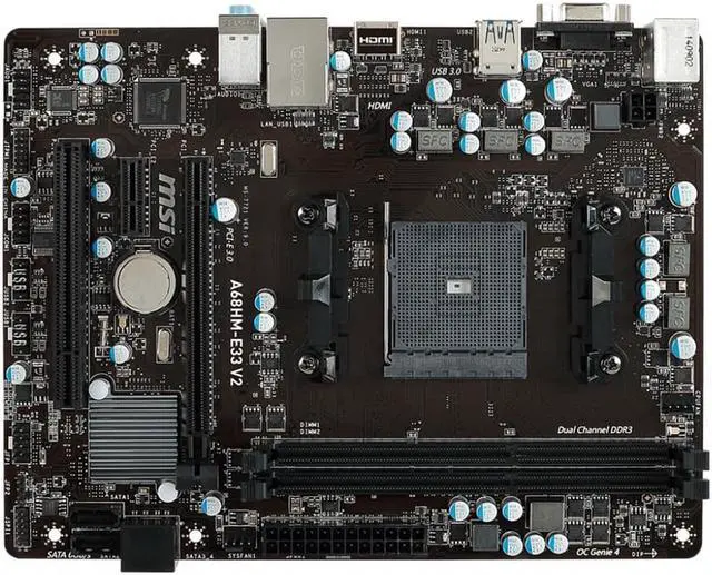 Alt view image 2 of 10 - MSI A68HM-E33 V2 FM2+ FM2 MOTHERBOARD  PCI-E3.0 USB3.0 SATA3.0 AMD A68H MAINBOARD DDR3 16G MATX NO A55 A58 A78 A88X