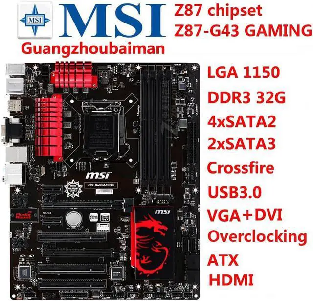 Refurbished: MSI Z87-G43 GAMING board LGA 1150 mainboard