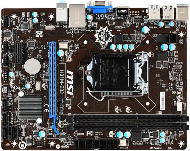Alt view image 3 of 7 - FOR MSI H81M-E33  Intel H81 HDMI PCI-E 2.0 SATA 6Gb/s USB 3.0 Micro ATX Intel LGA 1150 Motherboard DDR3  can  use 1150  i3 i5 i7 xeon