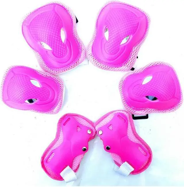 Alt view image 3 of 4 - Children's roller skating gear 6 sets cycling skateboard skating knee and elbow protection kit