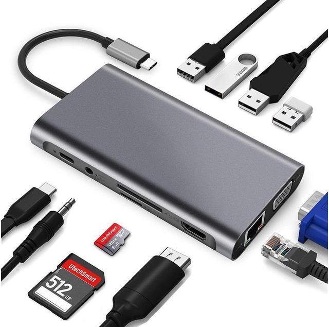 Adaptador USB Tipo C Hub USB 3.0 HDMI MicroSD SD