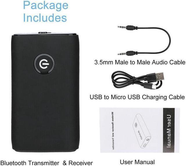 Bluetooth 5.0 Transmitter and Receiver 2-in-1 Wireless Audio Aux 3.5mm  Adapter