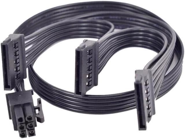 PCIe 6Pin to 3 SATA 15Pin SSD Power Supply Cable For Corsair SF450