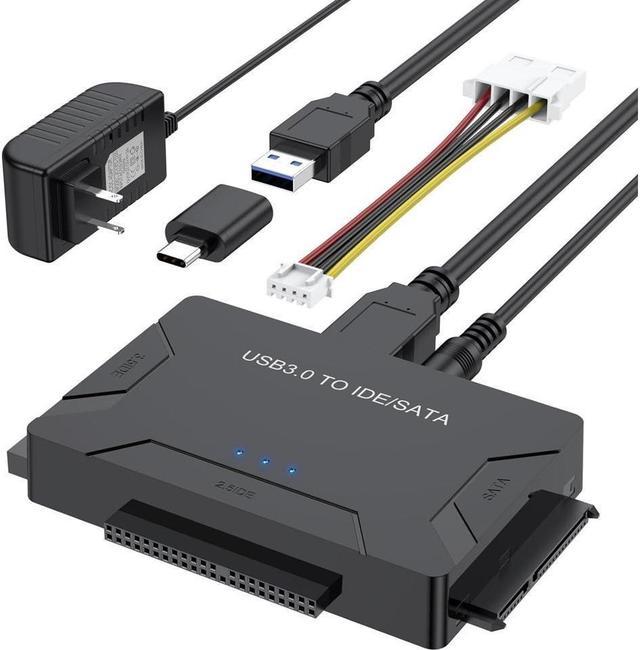 Hard Drive Reader IDE SATA to USB 3.0 Adapter, USB + Type C