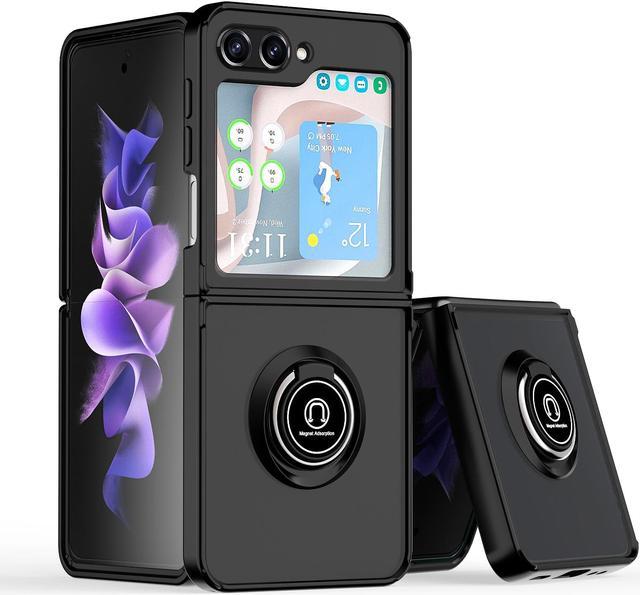 New Fashion Case with Holder stander Shockproof Case For Samsung Galaxy Z  Flip5 5G for Galaxy Z Flip 5 5G (Black)