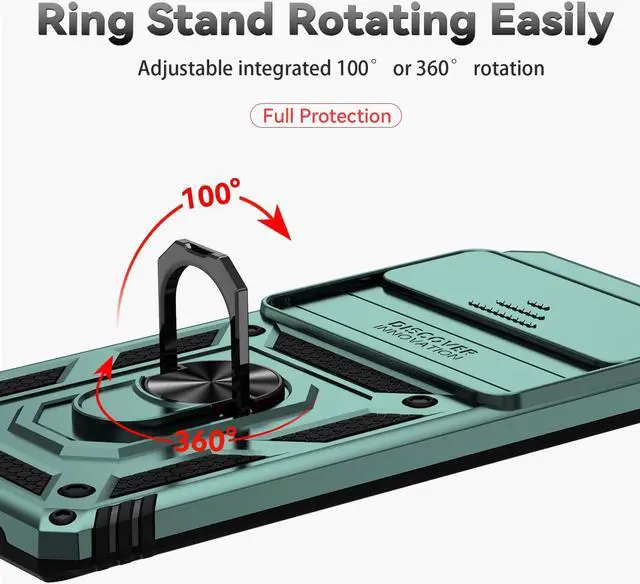 Alt view image 7 of 7 - Case with Holder Stander Shockproof Case For Google Pixel 6 Pro (Green)
