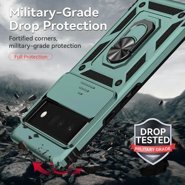 Alt view image 3 of 7 - Case with Holder Stander Shockproof Case For Google Pixel 6 Pro (Green)