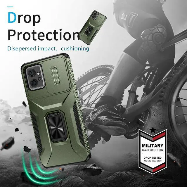 Alt view image 4 of 7 - Fashion Case with Stander Shockproof Case For Moto g power 2023 for Motorola g power 5g 2023 (Green)