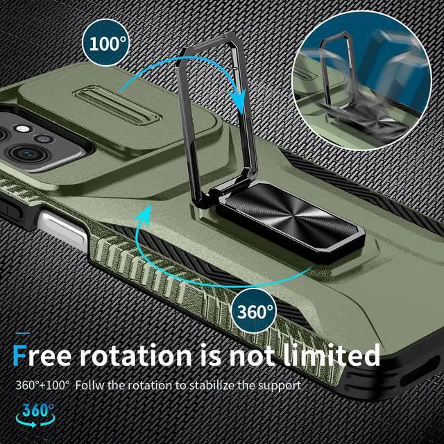 Alt view image 6 of 7 - Fashion Case with Stander Shockproof Case For Moto g power 2023 for Motorola g power 5g 2023 (Green)