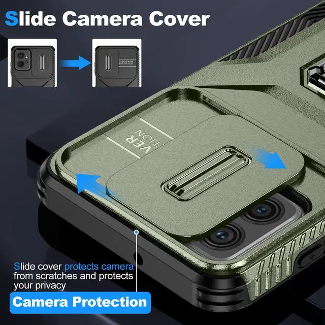 Alt view image 5 of 7 - Fashion Case with Stander Shockproof Case For Moto g power 2023 for Motorola g power 5g 2023 (Green)