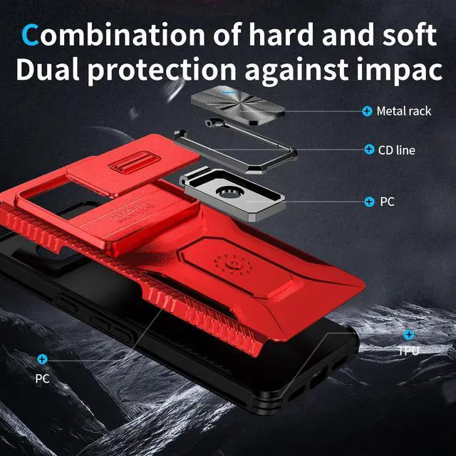 Alt view image 7 of 7 - Fashion Case with Stander Shockproof Case For Google Pixel 7 (Red)