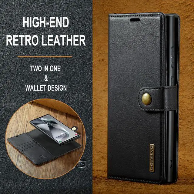 Alt view image 3 of 7 - Fashion Detachable Case with Stander Case For Samsung Galaxy S24 Ultra (Black)