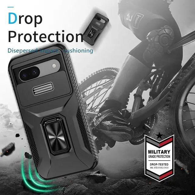 Alt view image 4 of 7 - New Fashion Case with Stander Shockproof Case For Google Pixel 8A Case for Pixel 8A (Black)