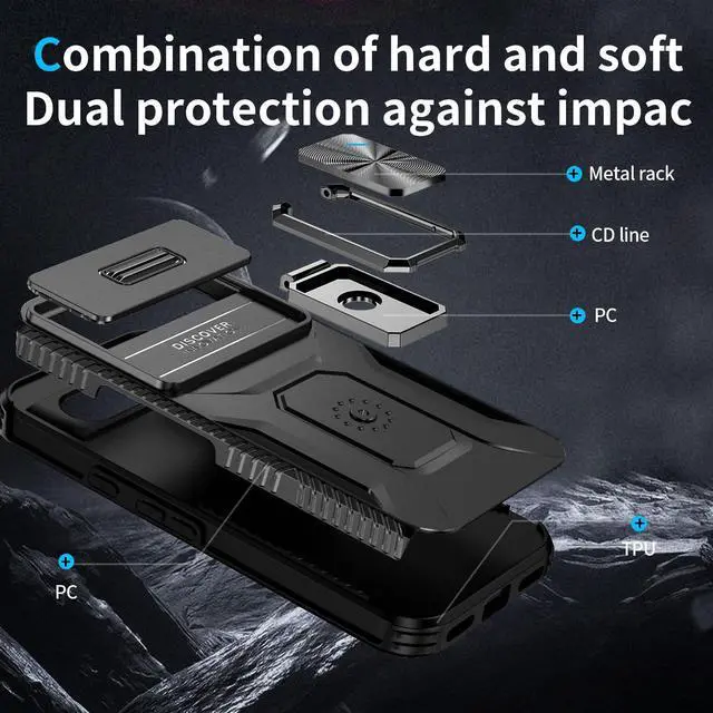 Alt view image 7 of 7 - New Fashion Case with Stander Shockproof Case For Google Pixel 8A Case for Pixel 8A (Black)