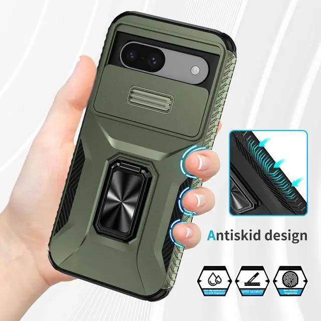 Alt view image 2 of 5 - New Fashion Case with Stander Shockproof Case For Google Pixel 8A Case for Pixel 8A (Green)