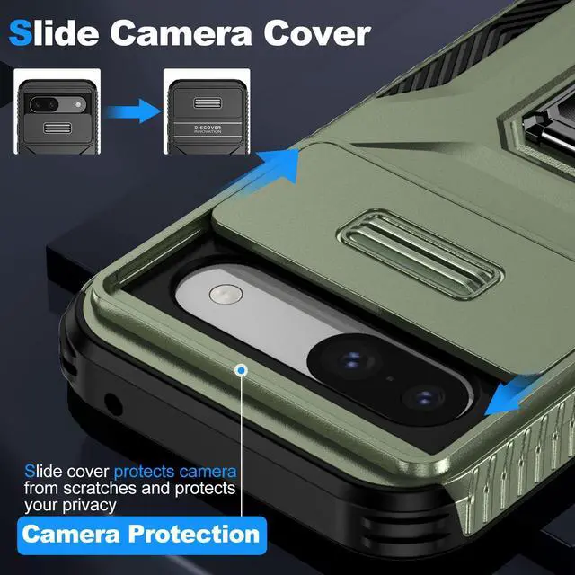 Alt view image 4 of 5 - New Fashion Case with Stander Shockproof Case For Google Pixel 8A Case for Pixel 8A (Green)