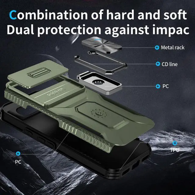 Alt view image 5 of 5 - New Fashion Case with Stander Shockproof Case For Google Pixel 8A Case for Pixel 8A (Green)