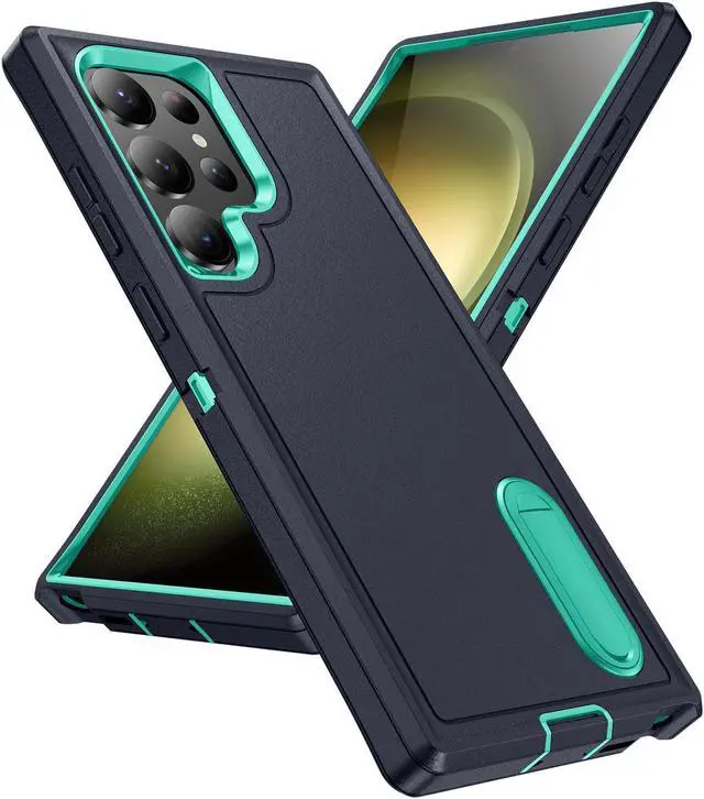 Main image of New Fashion Case with Stander Luxury Back Cover Case For Samsung Galaxy S24 Ultra (Green)