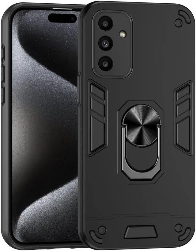 Main image of TYJKeJi Case with Holder Stander Case Shockproof Case For Samsung Galaxy A15 5G (Black)