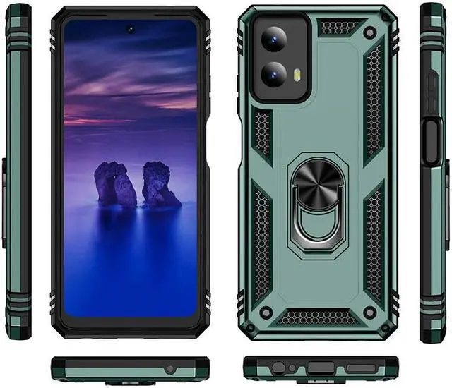 Alt view image 2 of 7 - TYJKeJi Case with Holder Stander Case Shockproof Case For Moto G 5G 2024 (Green)