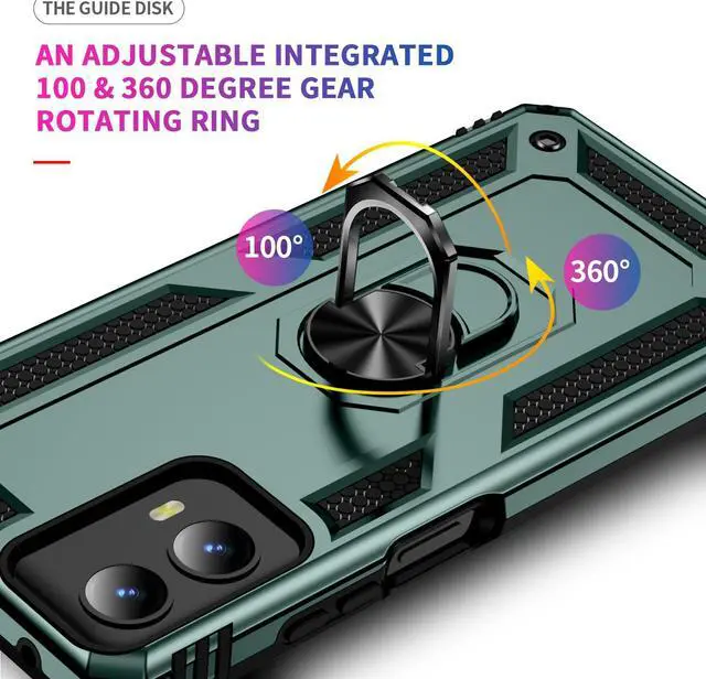 Alt view image 4 of 7 - TYJKeJi Case with Holder Stander Case Shockproof Case For Moto G 5G 2024 (Green)
