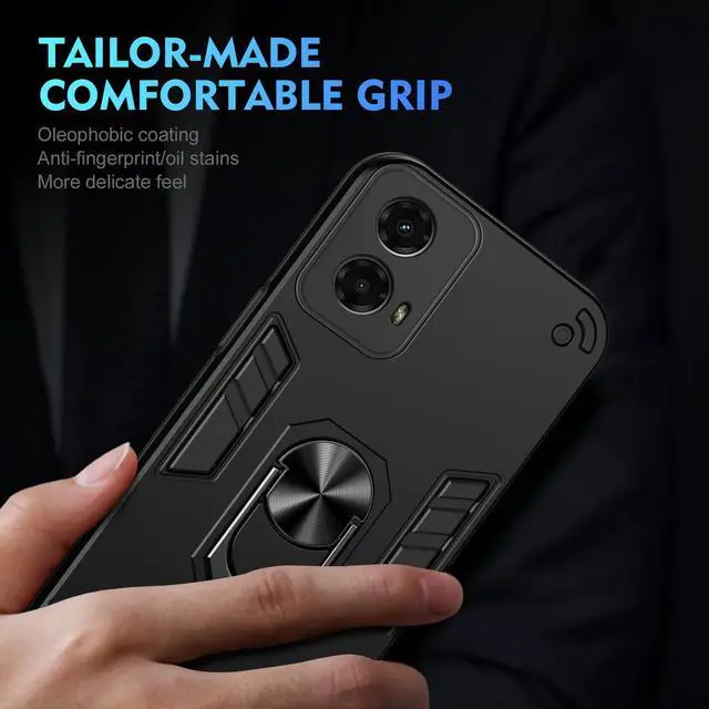 Alt view image 3 of 7 - TYJKeJi Case with Stander Case Shockproof Case For Moto G 5G 2024 (Black)
