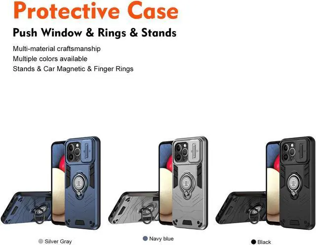 Alt view image 7 of 7 - TYJKeJi Case Impact Resistant Ring Kickstand Shockproof Phone Cover Phone Case For iPhone 13 Pro (6.1inch) (Blue)