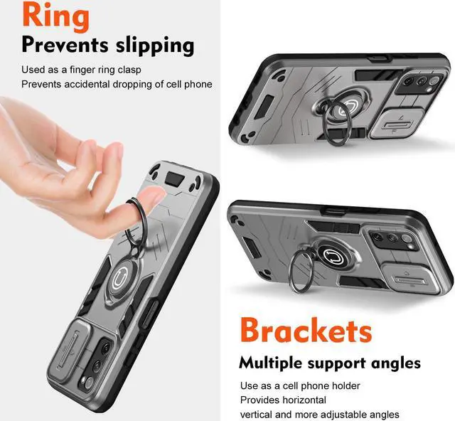 Alt view image 2 of 7 - TYJKeJi Case with Stander Back Cover Case For Samsung Galaxy S20 FE (Gray)