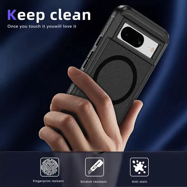 Alt view image 4 of 7 - TYJKeJi Case Shockproof Luxury Wireless Charging Supported Case For Google Pixel 8 (Black)