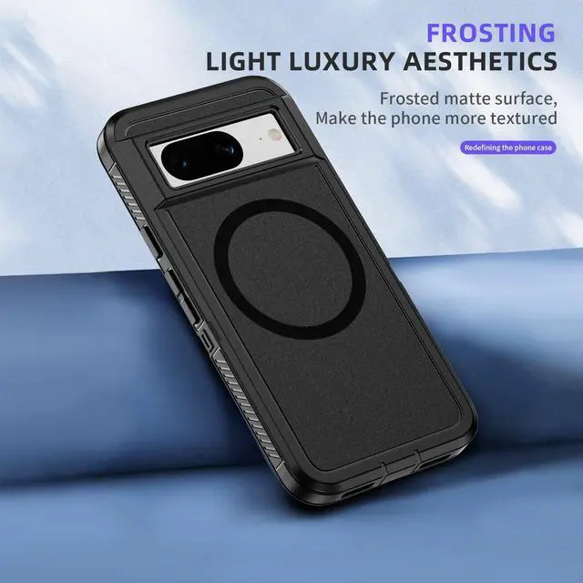Alt view image 2 of 7 - TYJKeJi Case Shockproof Luxury Wireless Charging Supported Case For Google Pixel 8 (Black)