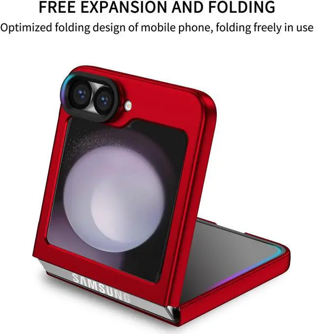 Alt view image 3 of 7 - TYJKeJi Case with Stander Cover Case For Samsung Galaxy Z Flip 6 For Samsung Galaxy Z Flip6 (Red)