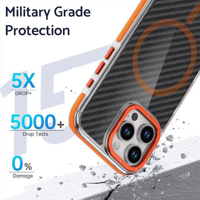 Alt view image 5 of 7 - TYJKeJi Case Wireless Charging Supported Cover Phone Case For iPhone 15 Pro Max (6.7inch) (Gray)