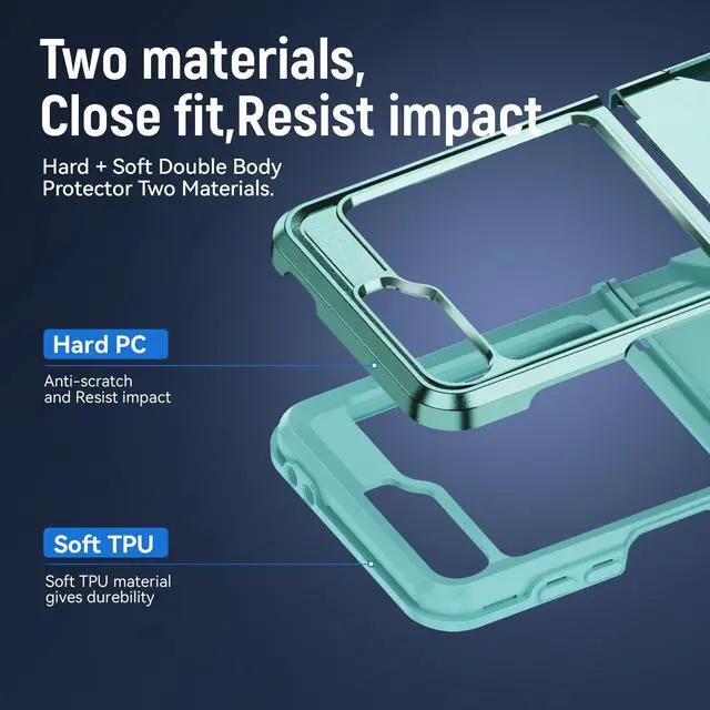 Alt view image 7 of 7 - TYJKeJi Case Cover Case For Samsung Galaxy Z Flip6 For Samsung Galaxy Z Flip 6 (Green)