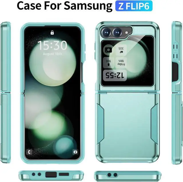 Alt view image 4 of 7 - TYJKeJi Case Cover Case For Samsung Galaxy Z Flip6 For Samsung Galaxy Z Flip 6 (Green)