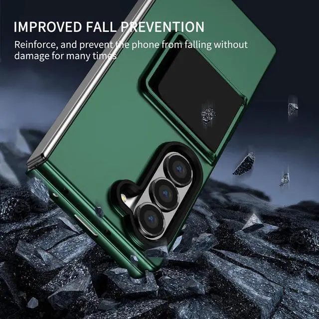 Alt view image 4 of 7 - TYJKeJi Case with Stander Cover Case For Samsung Galaxy Z Fold 6 For Samsung Galaxy Z Fold6 (Green)