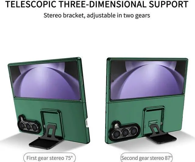 Alt view image 3 of 7 - TYJKeJi Case with Stander Cover Case For Samsung Galaxy Z Fold 6 For Samsung Galaxy Z Fold6 (Green)