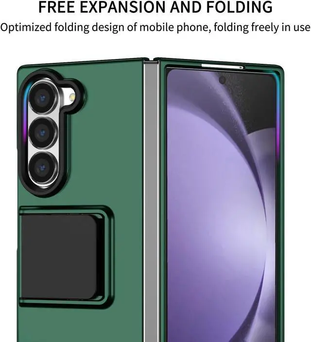Alt view image 5 of 7 - TYJKeJi Case with Stander Cover Case For Samsung Galaxy Z Fold 6 For Samsung Galaxy Z Fold6 (Green)