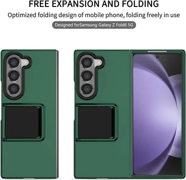 Alt view image 2 of 7 - TYJKeJi Case with Stander Cover Case For Samsung Galaxy Z Fold 6 For Samsung Galaxy Z Fold6 (Green)