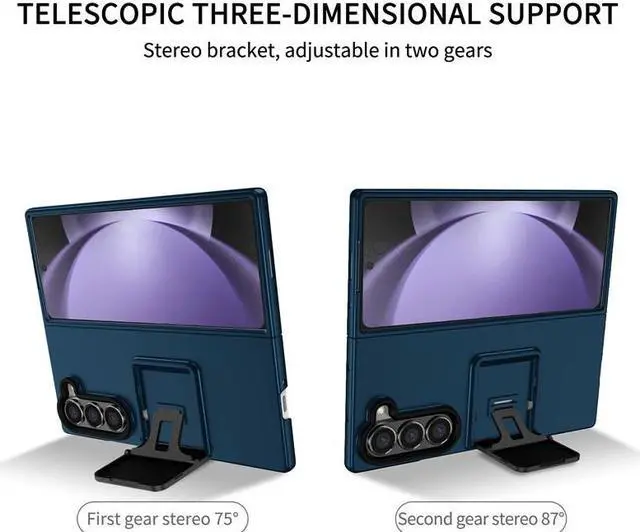 Alt view image 3 of 7 - TYJKeJi Case with Stander Cover Case For Samsung Galaxy Z Fold 6 For Samsung Galaxy Z Fold6 (Blue)