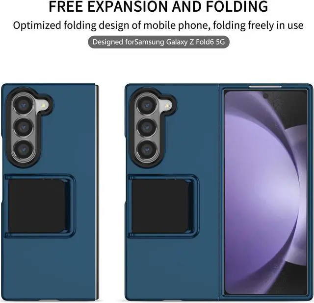 Alt view image 2 of 7 - TYJKeJi Case with Stander Cover Case For Samsung Galaxy Z Fold 6 For Samsung Galaxy Z Fold6 (Blue)
