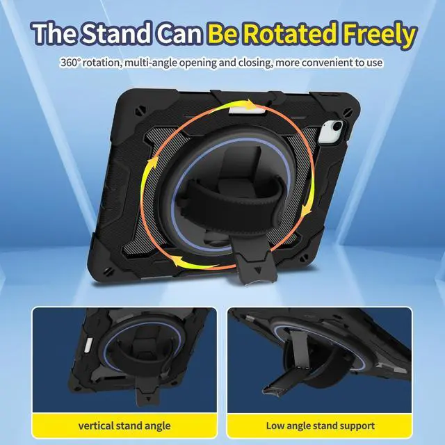 Alt view image 4 of 7 - TYJKeJi Case Fashion Protective Case Stander Case for iPad Air 11 Inch 2024 (Black)