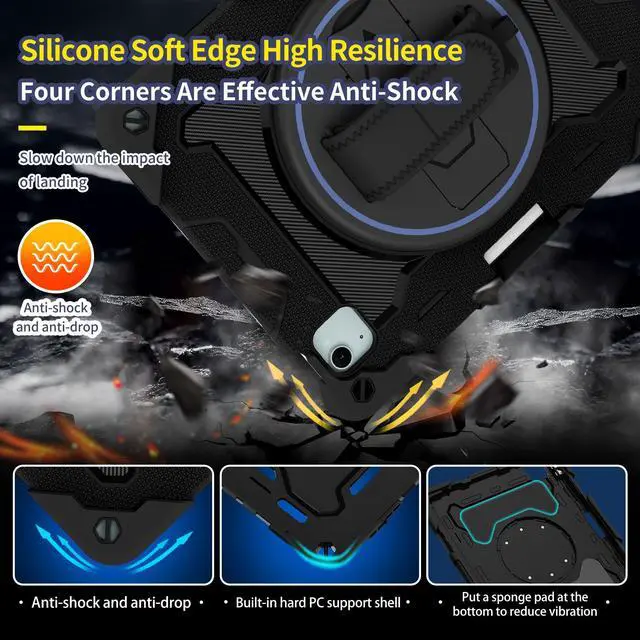 Alt view image 3 of 7 - TYJKeJi Case Fashion Protective Case Stander Case for iPad Air 11 Inch 2024 (Black)