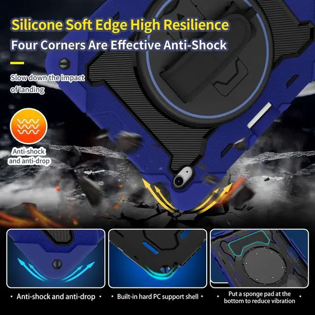 Alt view image 4 of 7 - TYJKeJi Case Fashion Protective Case Stander Case for iPad Air 13 Inch 2024 (Blue)