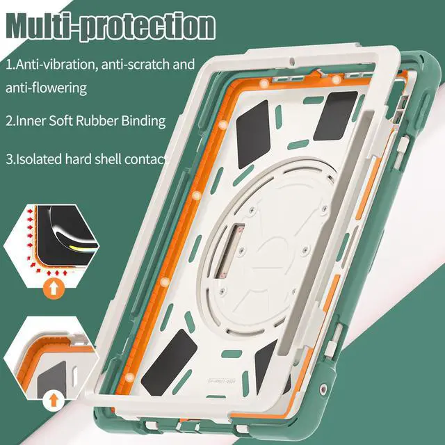 Alt view image 6 of 7 - TYJKeJi Case Fashion Protective Case Stander Case for iPad Pro 11 Inch (M4) 2024 (5th Gen) Released (Dark Green)