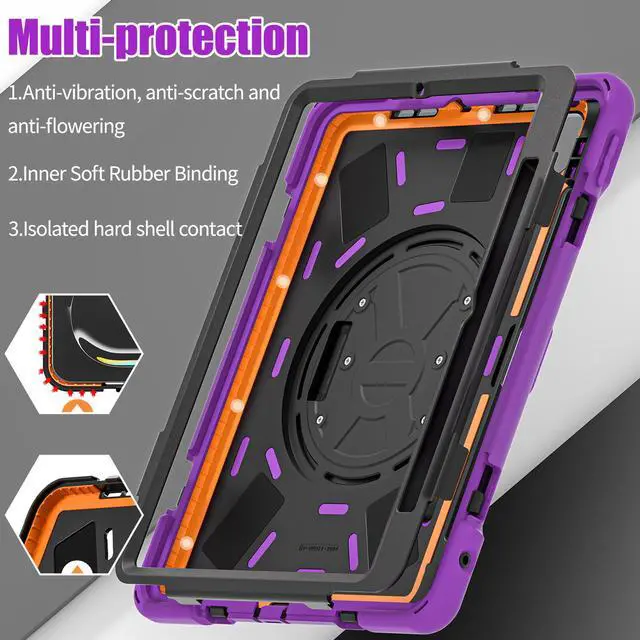 Alt view image 6 of 7 - TYJKeJi Case Fashion Protective Case Stander Case for iPad Pro 11 Inch (M4) 2024 (5th Gen) Released (Purple)