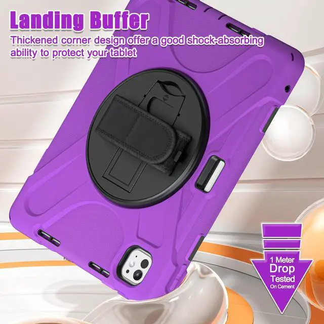 Alt view image 5 of 7 - TYJKeJi Case Fashion Protective Case Stander Case for iPad Pro 11 Inch (M4) 2024 (5th Gen) Released (Purple)