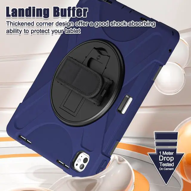 Alt view image 5 of 7 - TYJKeJi Case Fashion Protective Case Stander Case for iPad Pro 13 Inch M4 2024 (7th Gen) Released (Dark Blue)