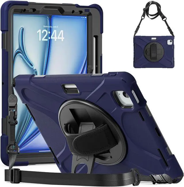 Main image of TYJKeJi Case Fashion Protective Case with Stander Case for iPad Air 11 Inch 2024 (Dark Blue)